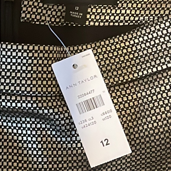 NWT Ann Taylor gold black shimmer pencil skirt 12 - Picture 6 of 7